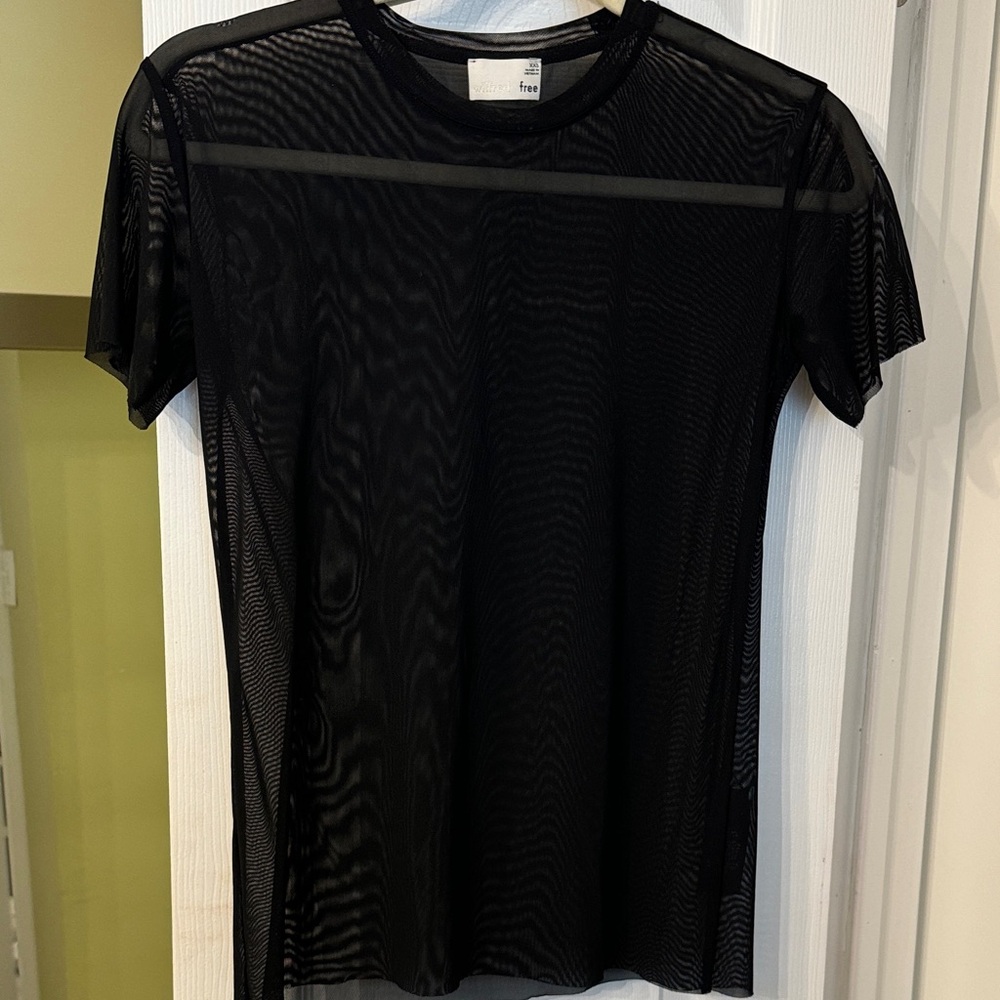 Wilfred Sheer Black Mesh Blouse